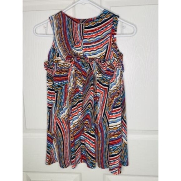 Neiman Marcus Helena Dress Girls Size 6X Multicolor Paint Splatter Striped - Picture 1 of 7